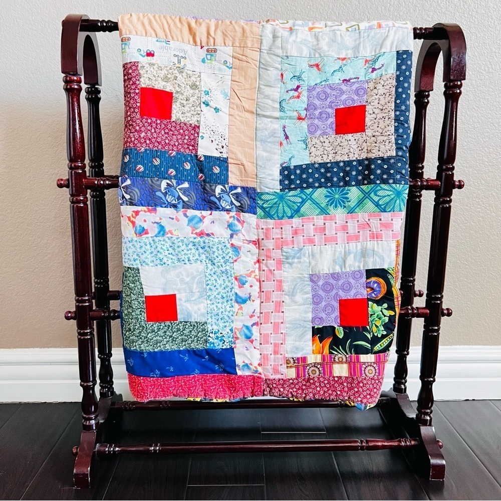 40”x27 Homemade Quilted Throw ,picnic quilt.
